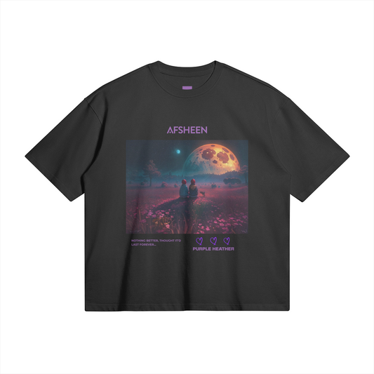 PURPLE HEATHER D1 Boxy T-Shirt